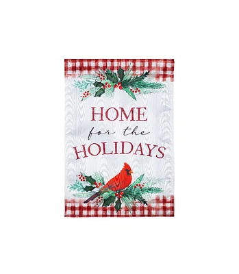 Evergreen Garden Flag Holiday Cardinal Moire Double Sided Indoor Outdoor Decor 18" x 12.5"