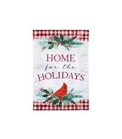 Evergreen Garden Flag Holiday Cardinal Moire Double Sided Indoor Outdoor Decor 18" x 12.5"