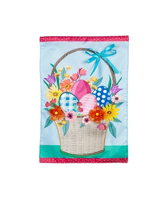 Evergreen Easter Basket Applique Garden Flag