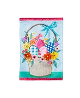 Evergreen Easter Basket Applique Garden Flag