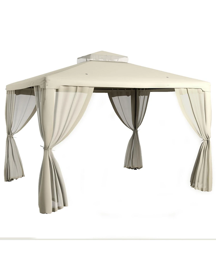 Streamdale Furniture 9.6' x 11.6' Patio Gazebo: Garden Canopy Shelter with Netting