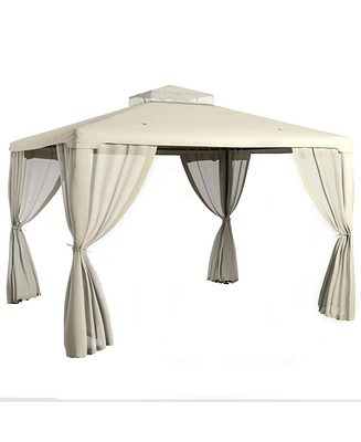 Simplie Fun 9.6' x 11.6' Patio Gazebo: Garden Canopy Shelter with Netting