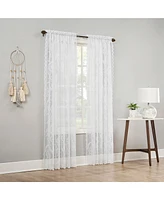 No. 918 Ariella Floral Lace Sheer Rod Pocket Curtain Panel