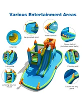 Bountech Inflatable Water Slide Kids Bounce House Splash Water Pool w/ Blower