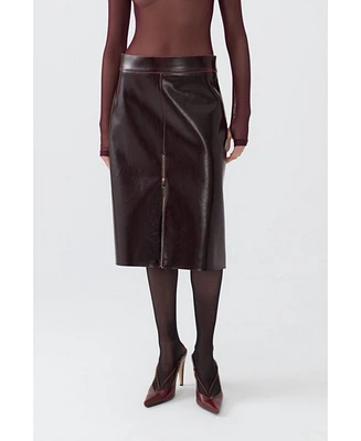 Nocturne Women's Faux Leather Pencil Skirt