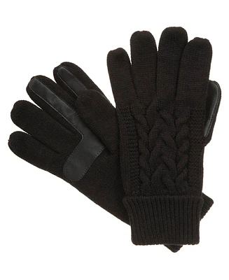 Isotoner Women's Cable Knit Gloves with Smart Touch