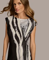 Donna Karan New York Petite Printed Cap-Sleeve Midi Dress