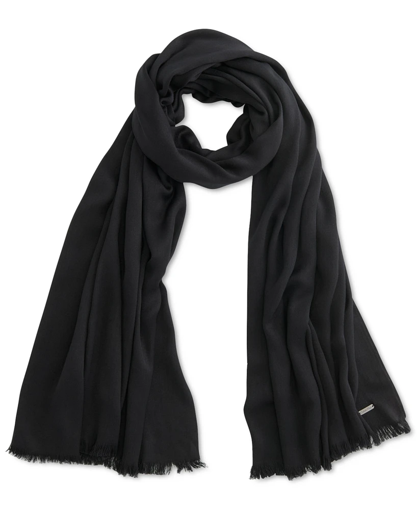 Calvin Klein Oversized Solid Fringe Trim Pashmina