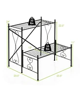 Skonyon 2-Tier Metal Plant Stand Garden Shelf