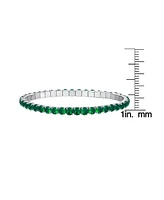 Macy's Simulated Emerald May Birthstone Tennis Stretch Bracelet