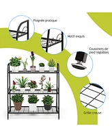 Skonyon 3-Tier Metal Plant Stand Shelf Display Rack for Plants Shoes Flower Pot