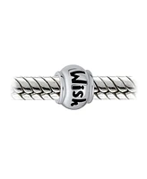 Bling Jewelry Good Luck Words Saying Wish Message Barrel Charm Bead For Women Sterling Silver Fits European BraceletBead Charm