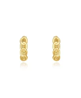 The Lovery Curb Huggie Hoop Earrings 14K Gold