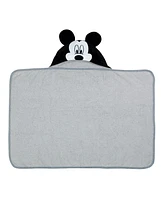 Lambs & Ivy Baby Boys Disney Baby Mickey Mouse Gray Cotton Hooded Baby Bath Towel