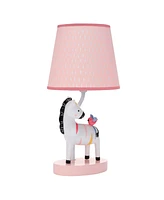 Lambs & Ivy Jazzy Jungle Zebra White/Peach Nursery Lamp with Shade & Bulb