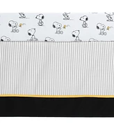 Lambs & Ivy Classic Snoopy White/Black/Gray 3-Piece Baby Crib Bedding Set