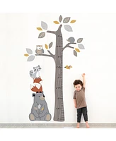 Lambs & Ivy Woodland Forest Tree with Animals Kids Growth Chart Wall Decals