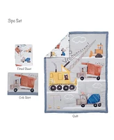 Bedtime Originals Construction Zone 3-Piece Trucks Nursery Baby Crib Bedding Set