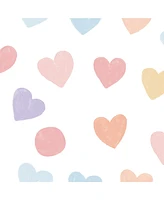 Bedtime Originals Rainbow Hearts White/Peach/Purple Baby Fitted Crib Sheet