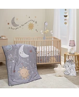 Bedtime Originals Little Star White Celestial Microfiber Baby Fitted Crib Sheet