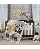 Lambs & Ivy Me & Mama White/Gray Elephant Nursery Lamp with Shade & Bulb