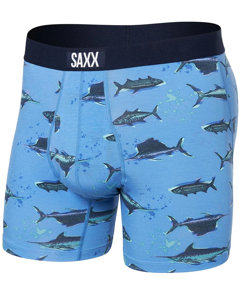 Saxx Men's Ultra Super Soft Relaxed-Fit Moisture-Wicking Printed Boxer Briefs