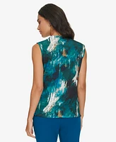 Calvin Klein Women's Sleeveless Mesh Abstract-Print Top