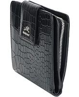 Mancini Women's Croco2 Rfid Secure Clutch Wallet