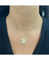 The Lovery Fluted Gold Single Clover Necklace 14K Gold