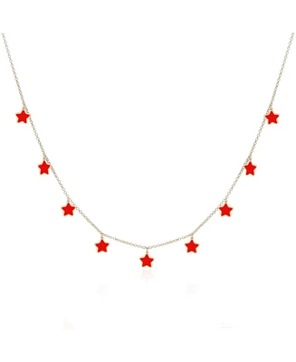 The Lovery Coral Star Dangle Necklace 14K Gold