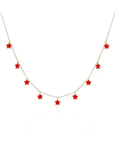 The Lovery Coral Star Dangle Necklace 14K Gold