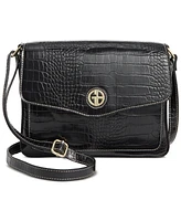 Giani Bernini Croc Flap Small Crossbody, Created for Macy's