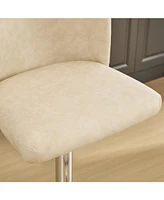 Streamdale Furniture Adjustable Swivel Barstools with Tufted Back, Beige (Set of 2)