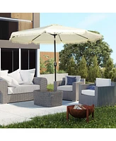 9' Ruffled Patio Umbrella with Tilt and Crank