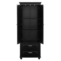 Streamdale Furniture Tall Grey Storage Cabinet with Adjustable Shelves and Drawers