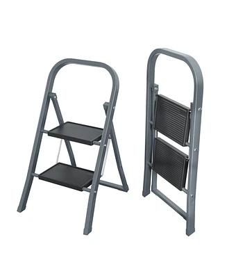 Streamdale Furniture 2-Step Folding Ladder with Non-Slip Pedal