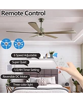 Modern Wood Ceiling Fan with Light and Remote (60")