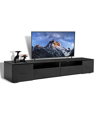 Streamdale Furniture Modern 90" Black Tv Stand with Storage