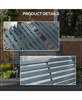 48" Blue Aluminum Outdoor Patio Bench