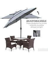 9FT 3-Tier Patio Market Umbrella with Tilt
