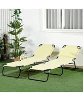 Streamdale Furniture Folding Chaise Lounge Pool Chairs with Reclining Backs