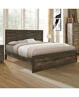 Streamdale Furniture King Platform Bed with Rustic Wood Slats