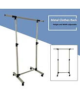 Streamdale Furniture Short, Rolling Clothing Racks with Storage Shelves