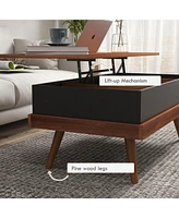 Lift Top Coffee Table with Hidden Compartments