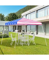 Slant Leg Pop Up Canopy Tent with American Flag Roof