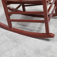 Wooden Outdoor Rocking Chair for Garden with High Back (Supports 352 lbs.)