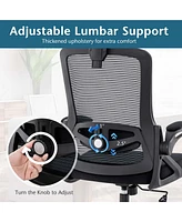 Costway Ergonomic Office Chair with Adjustable Lumbar Support Rocking Backrest Armrests