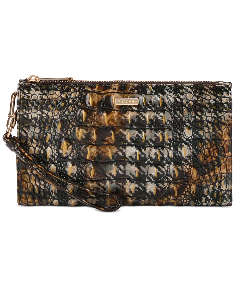 Brahmin Daisy Melbourne Embossed Leather Clutch