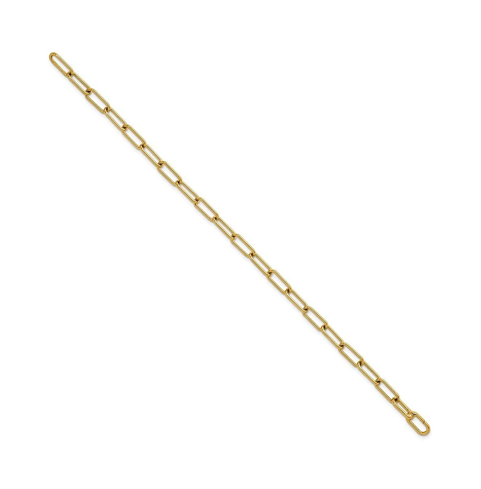 Diamond2Deal 18k Yellow Gold Polished Solid Paperclip Link Bracelet