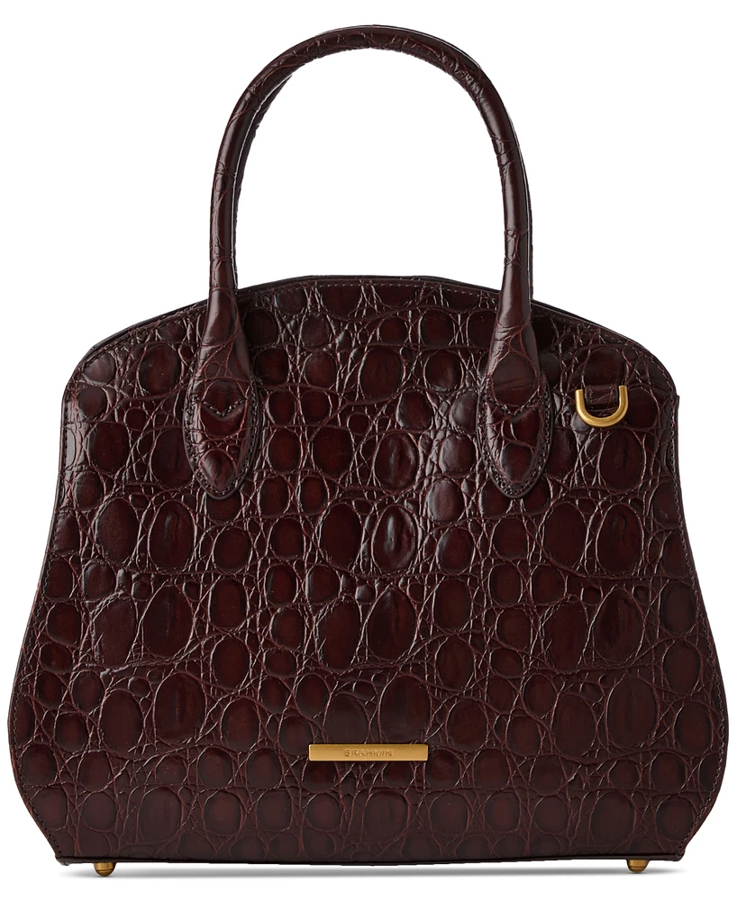 Brahmin Rosetta Vanderbilt Embossed Leather Satchel